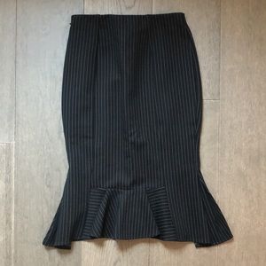 Express High Waisted Pinstripe Fluted Pencil Skirt